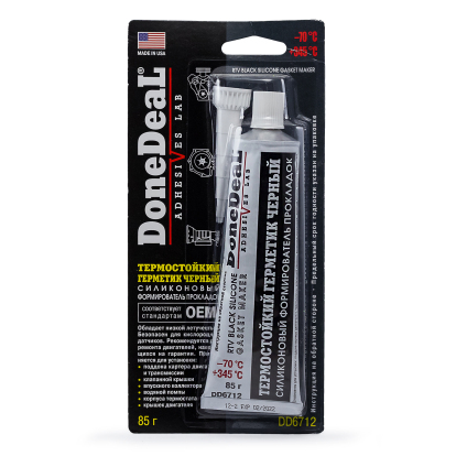 Герметик высокотемпературный чёрный 85г DD6712 Done Deal (фото №1)