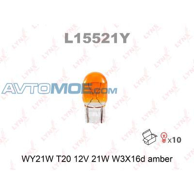 Лампа 1-контактная безцокольная оранжевая L15521Y LYNXauto (фото №1)